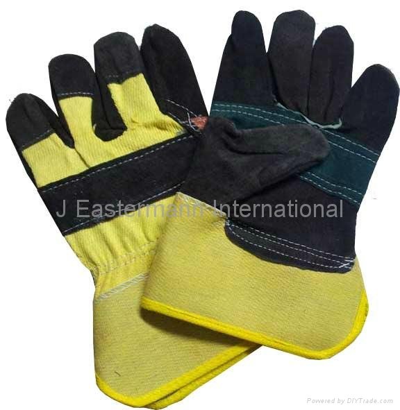 Multi Color Split Leather Working Gloves