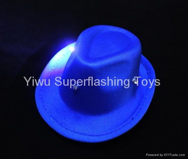 Led Flashing fedora top hat hairclip 5