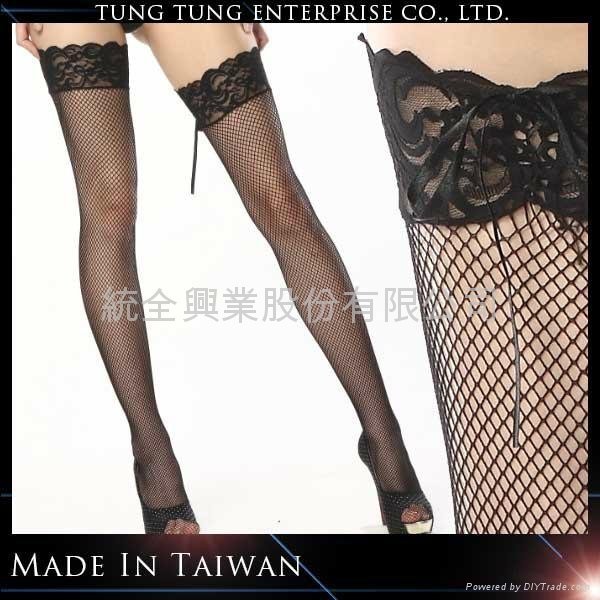3008 Lace Fishnet Thigh High With Back Ribbon stockings
