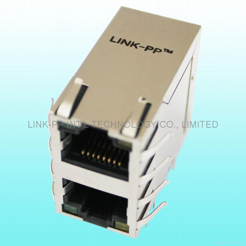 JC0-1011NL 2X1 RJ45 Connector With Gigabit Integrated Magnetics