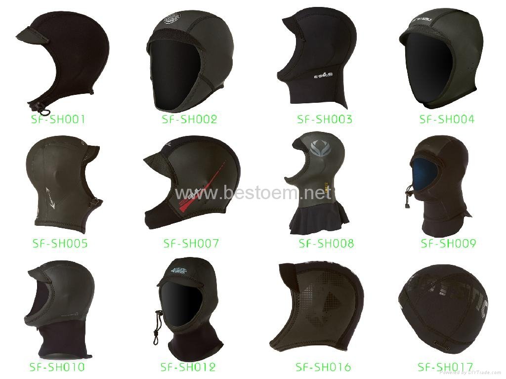 Neoprene Wetsuit hood caps for diving surfing and kayaking