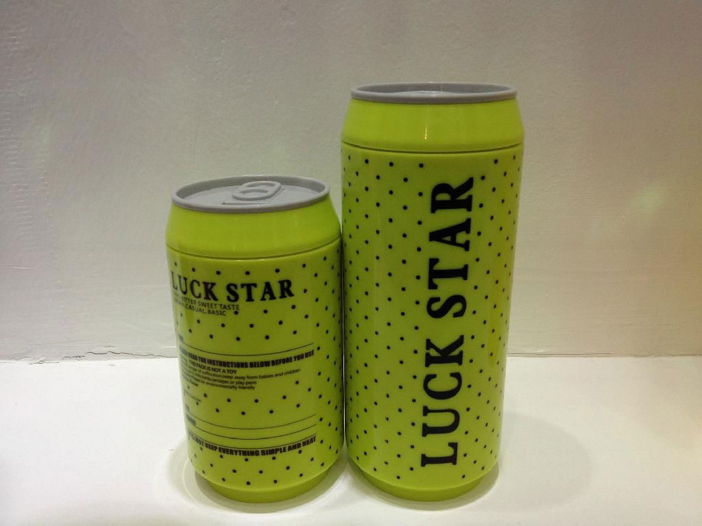 Hot double wall plastic coke cola cans with push lid, 350ml/500ml, food grade PP