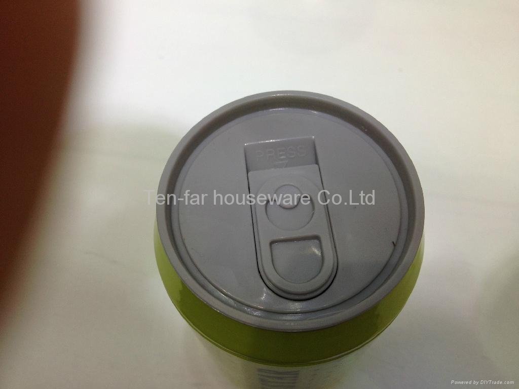 Hot double wall plastic coke cola cans with push lid, 350ml/500ml, food grade PP 3