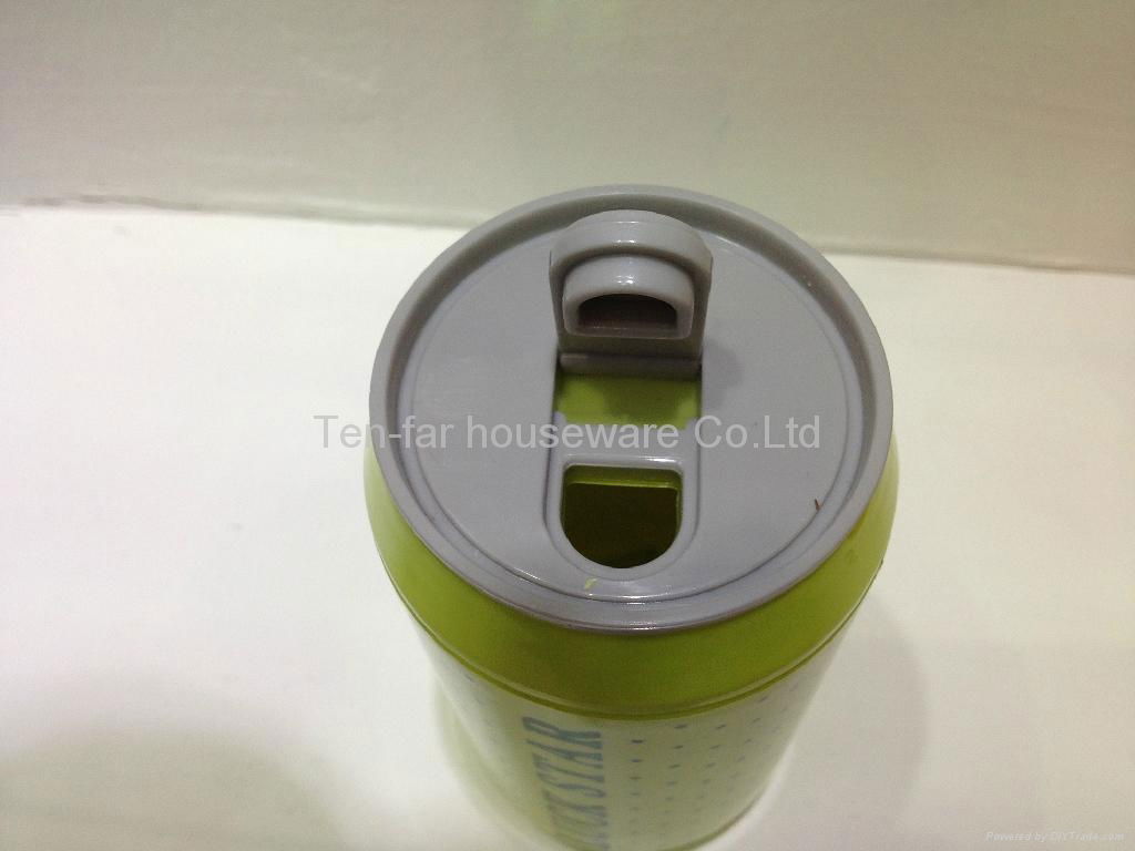 Hot double wall plastic coke cola cans with push lid, 350ml/500ml, food grade PP 4