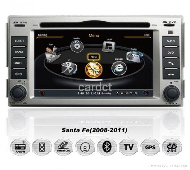 Car DVD Player For Hyundai Santa Fe With GPS Navi Radio BT iPod 3G WIFI