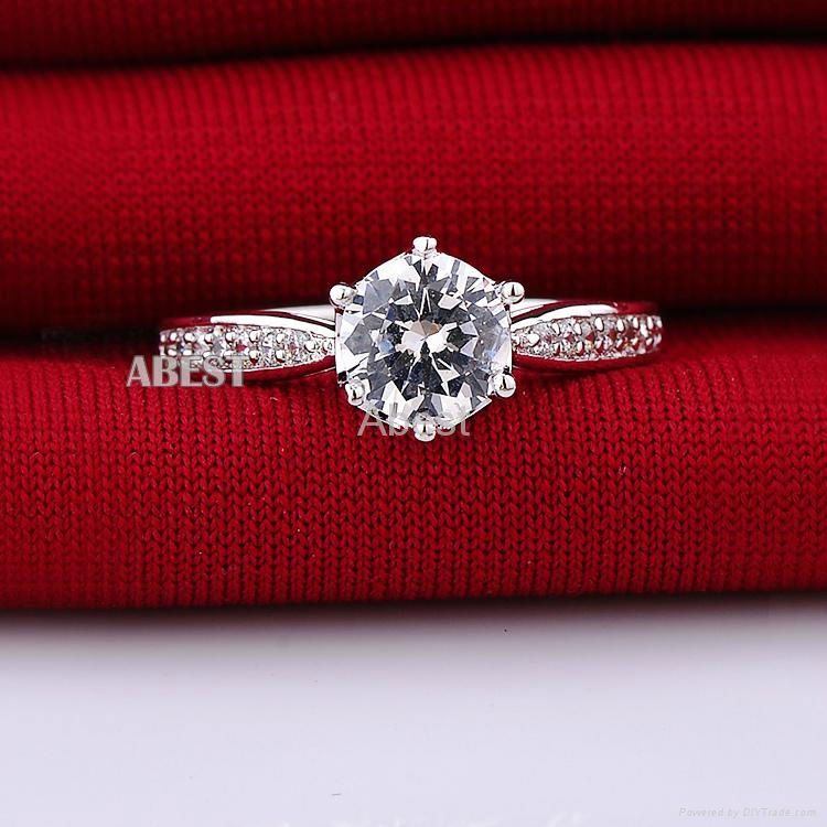 Elegant Sterling Silver Pave Setting CZ Wedding Ring 2