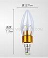 2 Watt LED Candle Light, Replace 20W Incandescent Bulb, E12 Candelabra, Samsung 