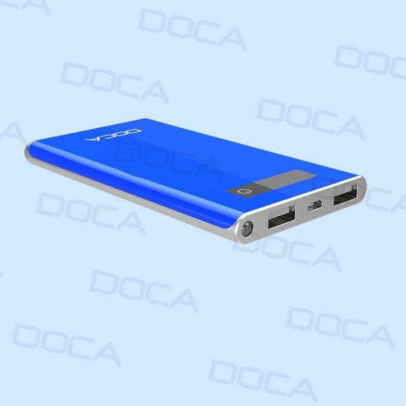 DOCA New hot sale D602 8000 mAh ultra thin rechargeable power bank   2