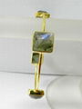 Labradorite Bezel setting Square Gold plated silver Bangle 3