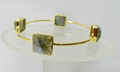 Labradorite Bezel setting Square Gold plated silver Bangle 4