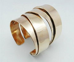 Double Fold Formed Copper Cuff Bracelet Solid Copper Cuff Bracelet
