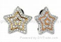 Brass CZ earring with cubic zirconia