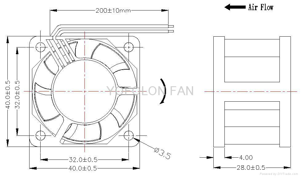 40x40x28mm  High Speed Flow DC Cooling Fan 2