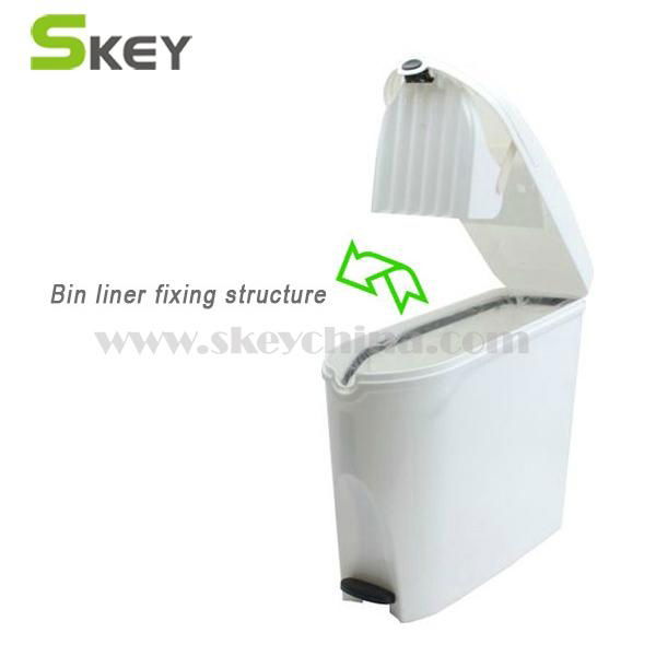 White Pedal Operated Plastic Feminine Hygiene Bin Sanitary Bin 20L 2