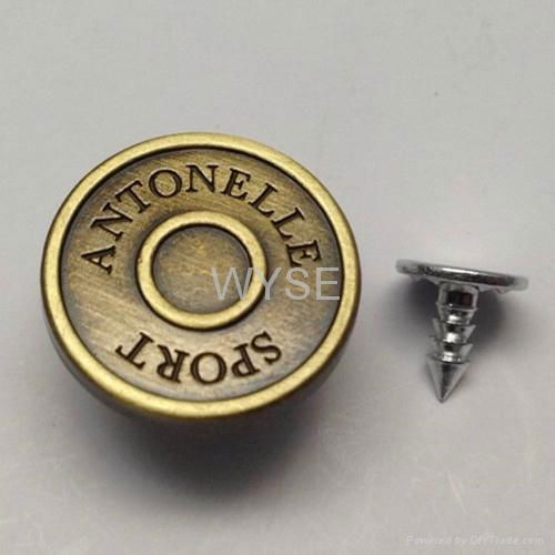 metal jeans button