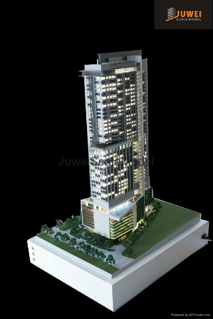 Architectural model maker, 1:100 tower building model 2