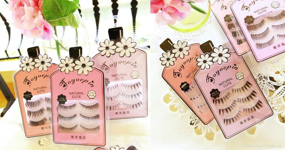 Natural cross eye end pull long eyelashes  5