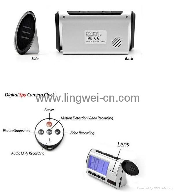 Top selling! real built-in 8GB Waterproof Watch mini camera Clock DVR  5