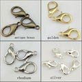  12mm zinc alloy jewelry findings lobster clasp hook 100PCS silver gold antique  1