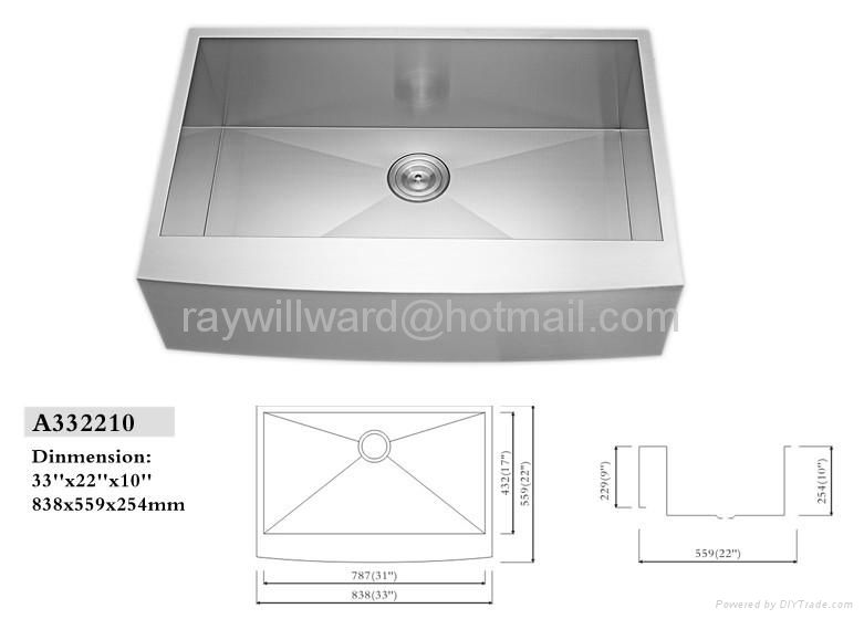 undermount handmade stainless steel apron kitchen sink 