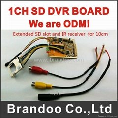 OEM single channel SD DVR PCBA, function customized