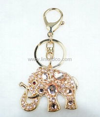 Fashion elephant  bag charm crystal zinc alloy  bag charms