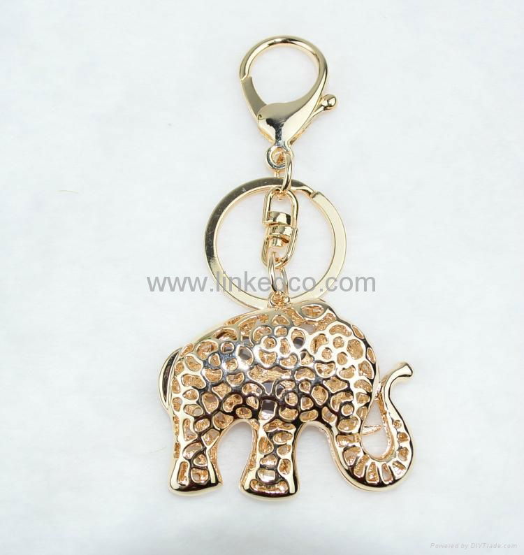 Fashion elephant  bag charm crystal zinc alloy  bag charms 3