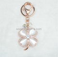 Four leaves  bag charm crystal zinc alloy  bag charms