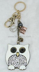 Owl key charm ancient zinc alloy  bag charms