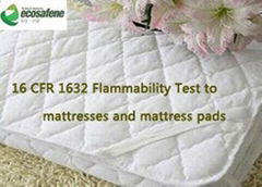 16 CFR 1632 Flammability Test to mattress pads and ticking
