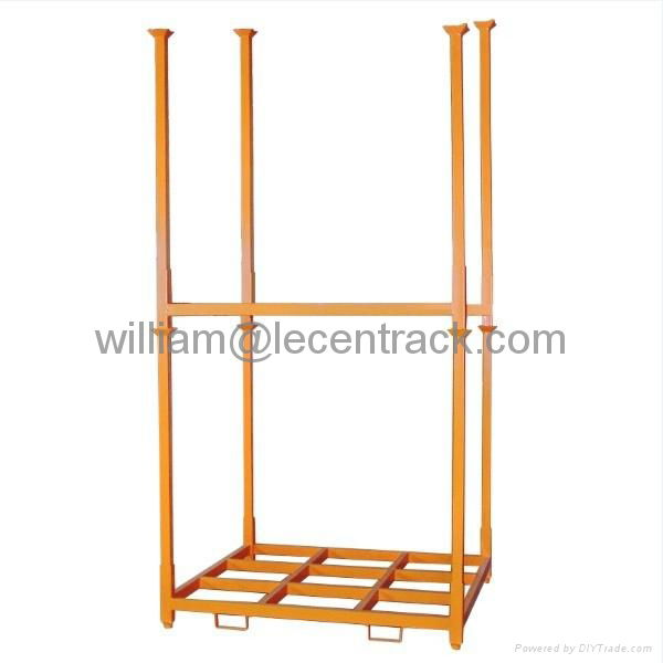 Stack racks with removable posts for bags, cartons, tires