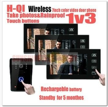 New 7" Wireless Color Door Phone Bell Video Handsfree Intercom Camera IR  3