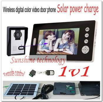 New Solar power charger Wireless 7inch photo-memory video door phone intercom 