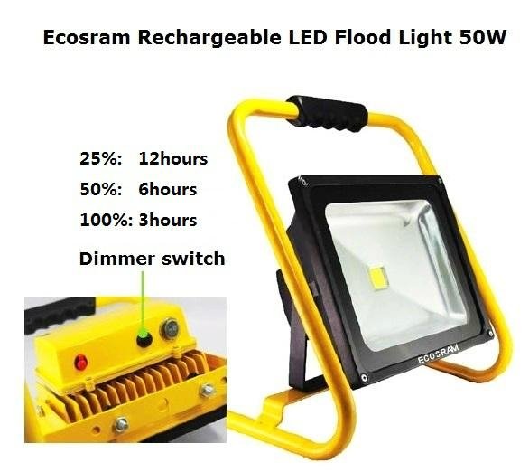 Dimmable Rechargeable LED Flood Light 50W 2