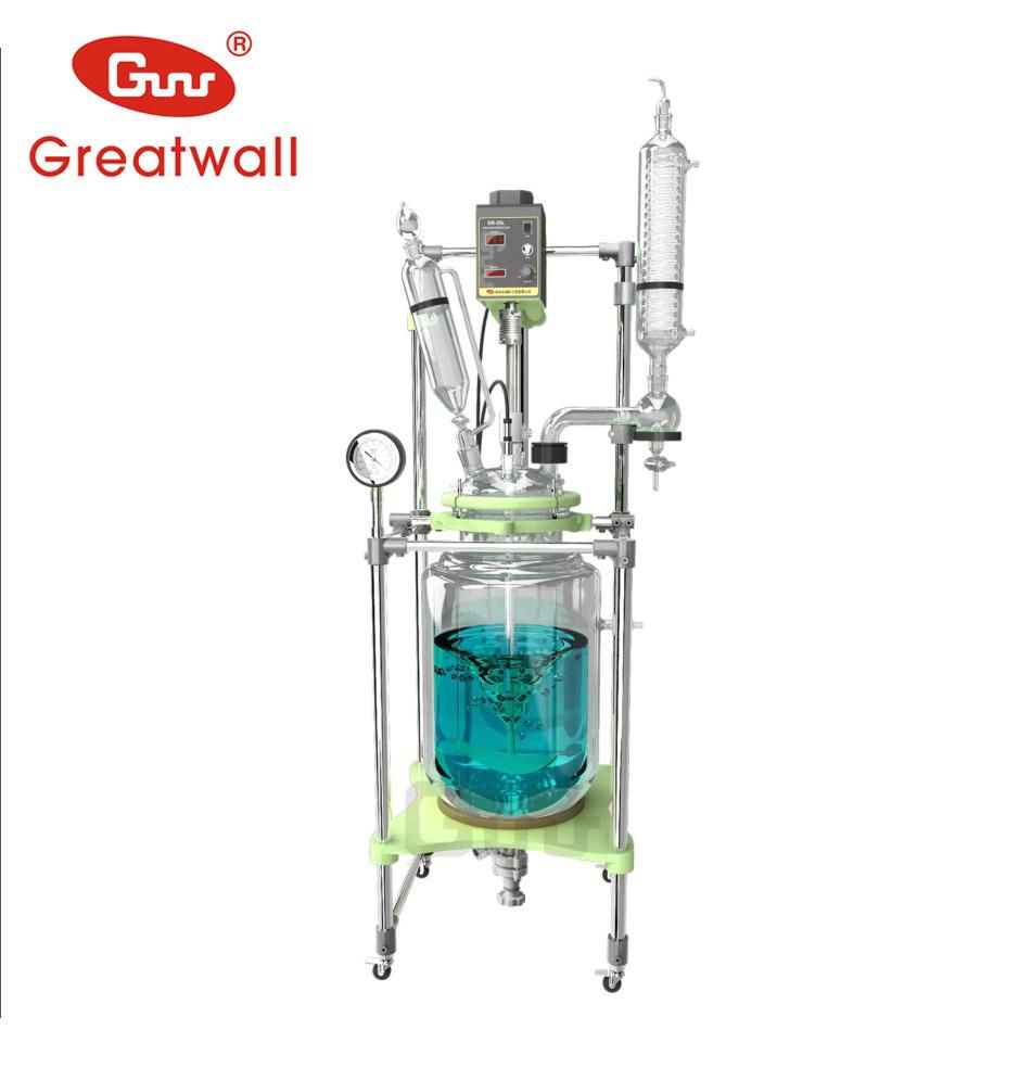 two-layer jacketed borosilicate glass reactor