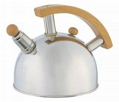 2.5L Stainless Steel Whistling Kettle With Wood handle (KT14)