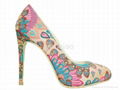 New Womens Colorful Feature Pattern High Heel Sexy Pumps 1