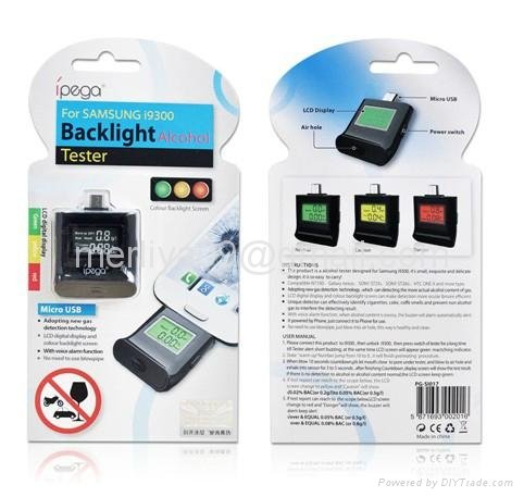 Mini Backlight Alcohol Tester Alcohol Sensor for Iphone, Samsung, HTC 4