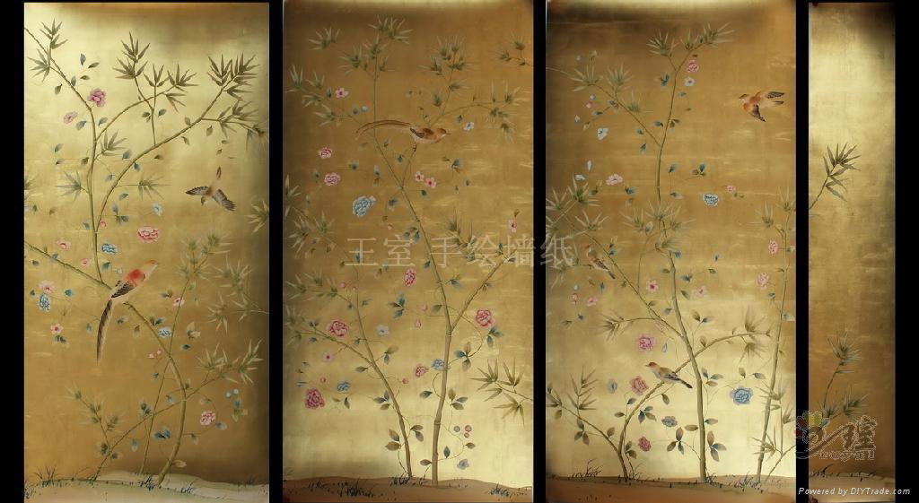 金箔手繪壁紙 王室 中國河南省生產商 壁紙 裝飾材料產品 自助貿易