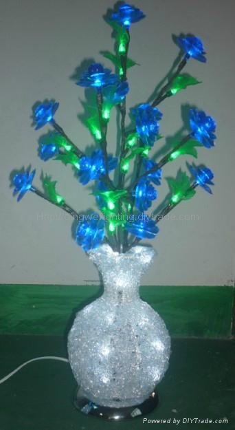 2014 Novelty NEW Round LED Crystal Acrylic Flower Vase Lights 3