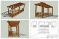 pergola veranda plans OLDA-5200B 19.6ft.*8.2ft.*9.35ft.