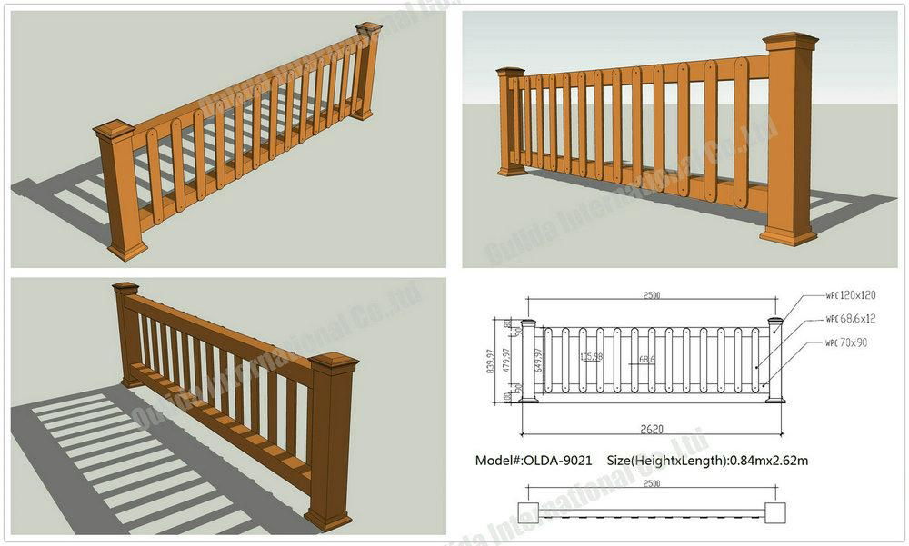 WPC Garden railing OLDA-9021 0.84m*2.62m