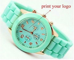 factory custom made fashion women's jelly silicone watch