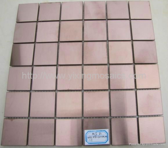 interior wall paneling wood,square 8mm metal copper color products wall mosaic 