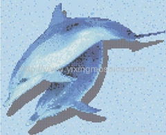 delphin swimming pool mosaic 