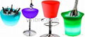 VinBRO Custom Modern/Antique Bar Stool Table Set Furniture LED Ice Buckets Wood 3