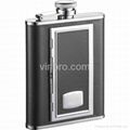 VinBRO oz Pocket Men/Women Stainless Steel/Leather Hip Flasks Liquor Mugs 4