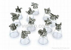 VinBRO Promotion Crystal Shot Glass Cups Liquor Mugs Stainless Steel Aluminium