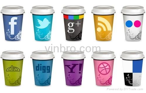 VinBRO Coffee Mug Cups Ceramic Reusable Plastic Stainless Steel Set Starbucks