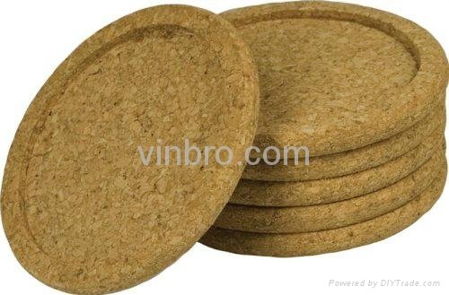 VinBRO Custom Wooden Bamboo Natural Sandstone Silicone Cork Rubber Cup COASTERS  2